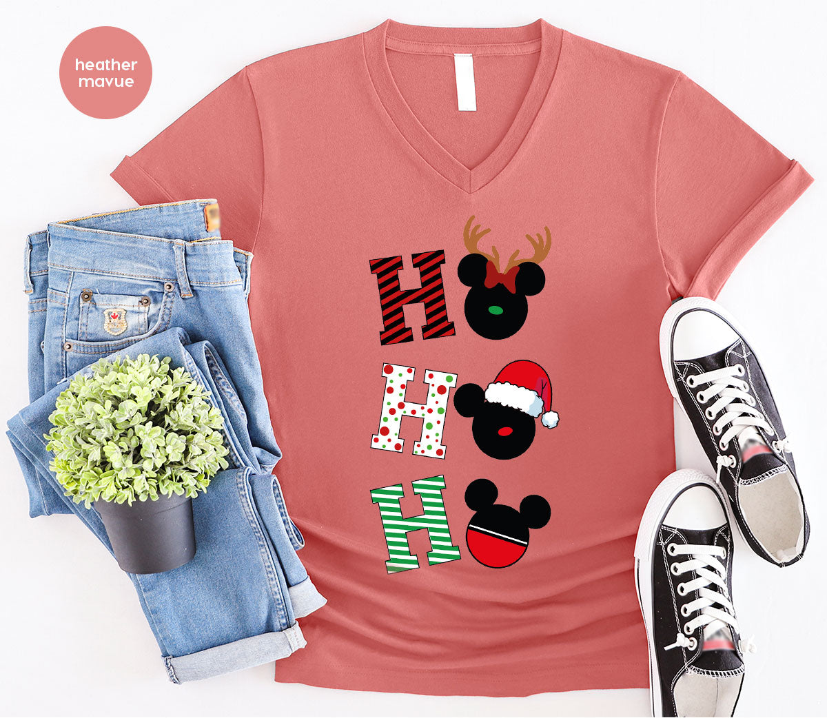 H For Christmas T-Shirt, Christmas Deer Shirt, Funny 2023 Christmas Tee For Family