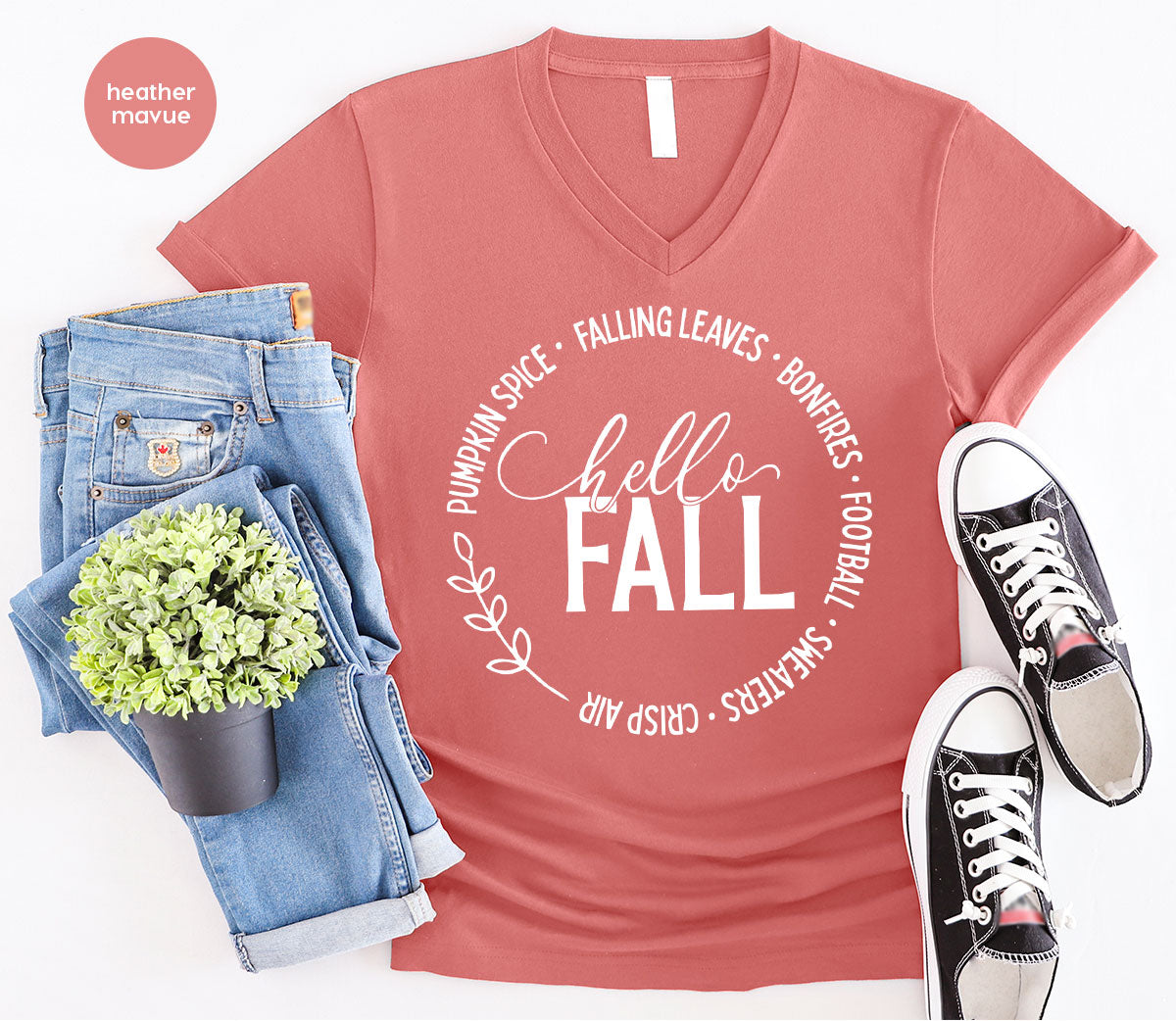 Falling Leaves Shirt, 2022 Pumpkin Season T-Shirt, Pumpkin Spice Shirt, Fall Circle Shirt