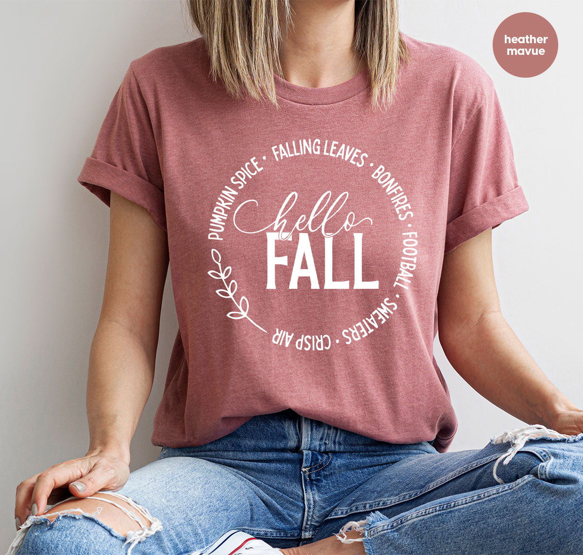 Falling Leaves Shirt, 2022 Pumpkin Season T-Shirt, Pumpkin Spice Shirt, Fall Circle Shirt