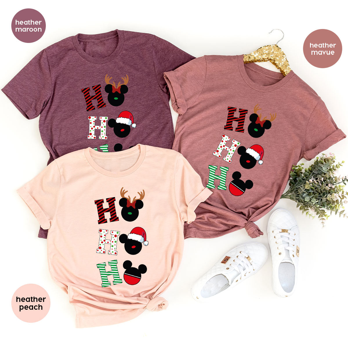 H For Christmas T-Shirt, Christmas Deer Shirt, Funny 2023 Christmas Tee For Family