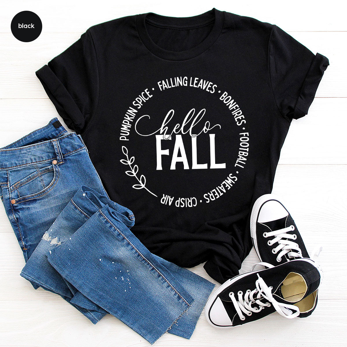 Falling Leaves Shirt, 2022 Pumpkin Season T-Shirt, Pumpkin Spice Shirt, Fall Circle Shirt