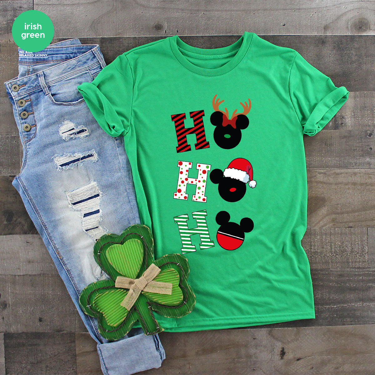 H For Christmas T-Shirt, Christmas Deer Shirt, Funny 2023 Christmas Tee For Family