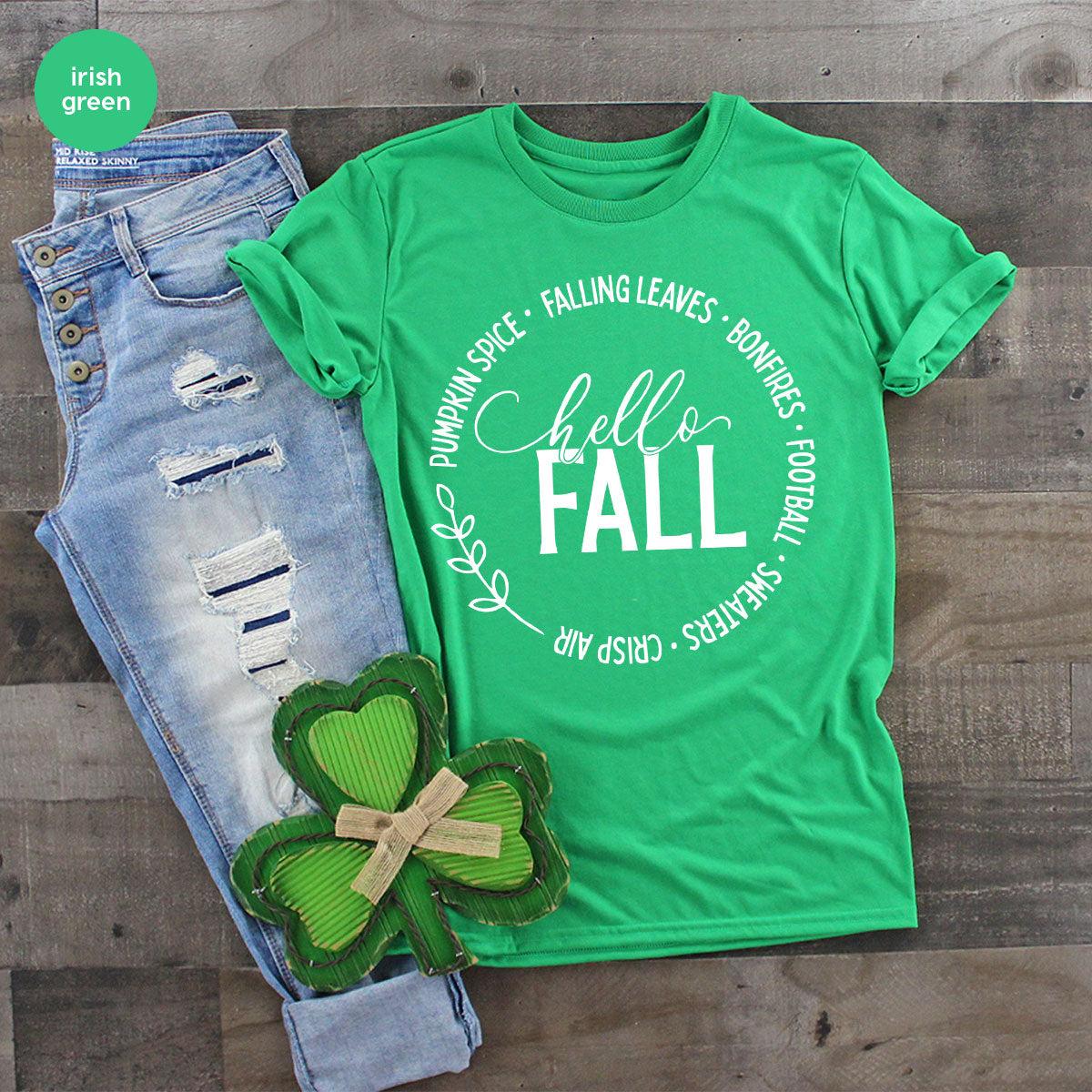 Falling Leaves Shirt, 2022 Pumpkin Season T-Shirt, Pumpkin Spice Shirt, Fall Circle Shirt