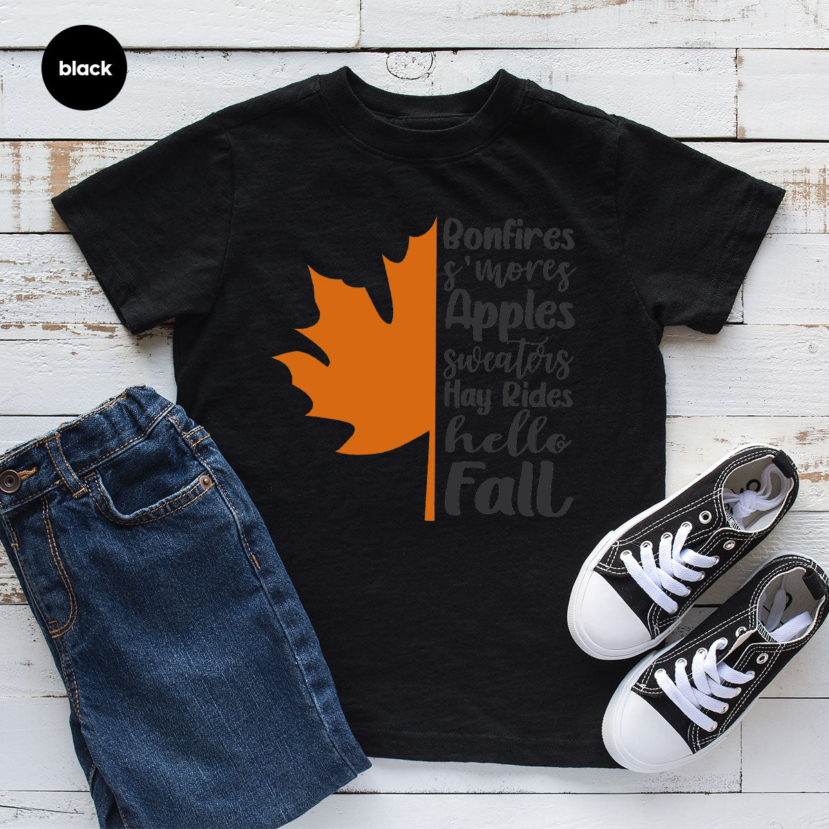 Fall Leaf T-Shirt, 2022 Fall Season Long Sleeve Shirt, Fall Short Sleeve Shirt, Fall Leaf Design