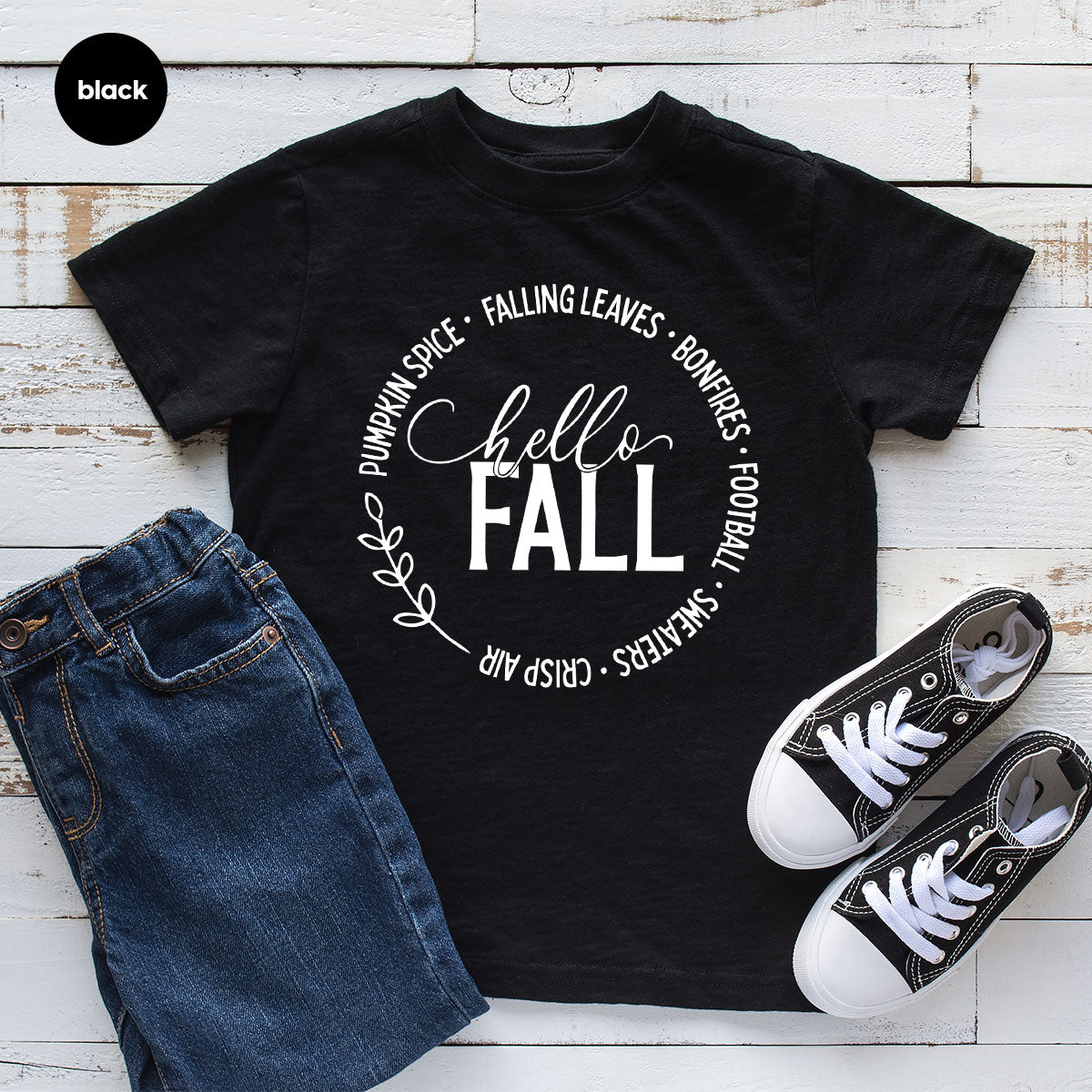 Falling Leaves Shirt, 2022 Pumpkin Season T-Shirt, Pumpkin Spice Shirt, Fall Circle Shirt