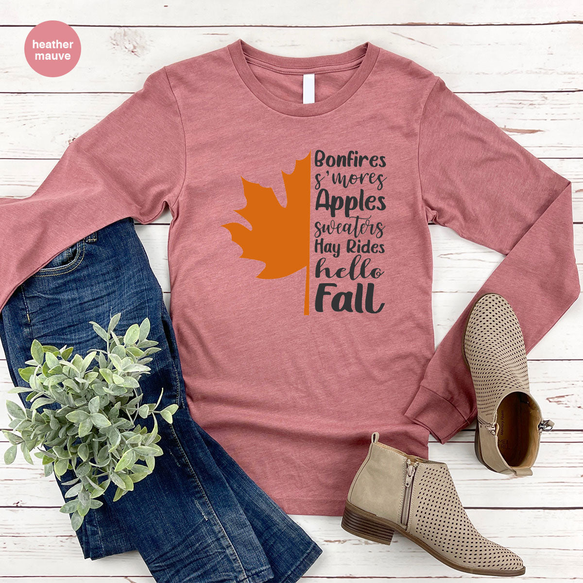 Fall Leaf T-Shirt, 2022 Fall Season Long Sleeve Shirt, Fall Short Sleeve Shirt, Fall Leaf Design