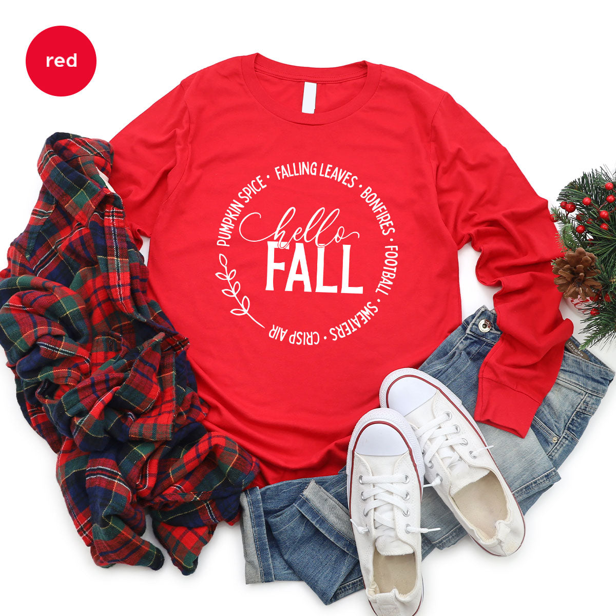 Falling Leaves Shirt, 2022 Pumpkin Season T-Shirt, Pumpkin Spice Shirt, Fall Circle Shirt