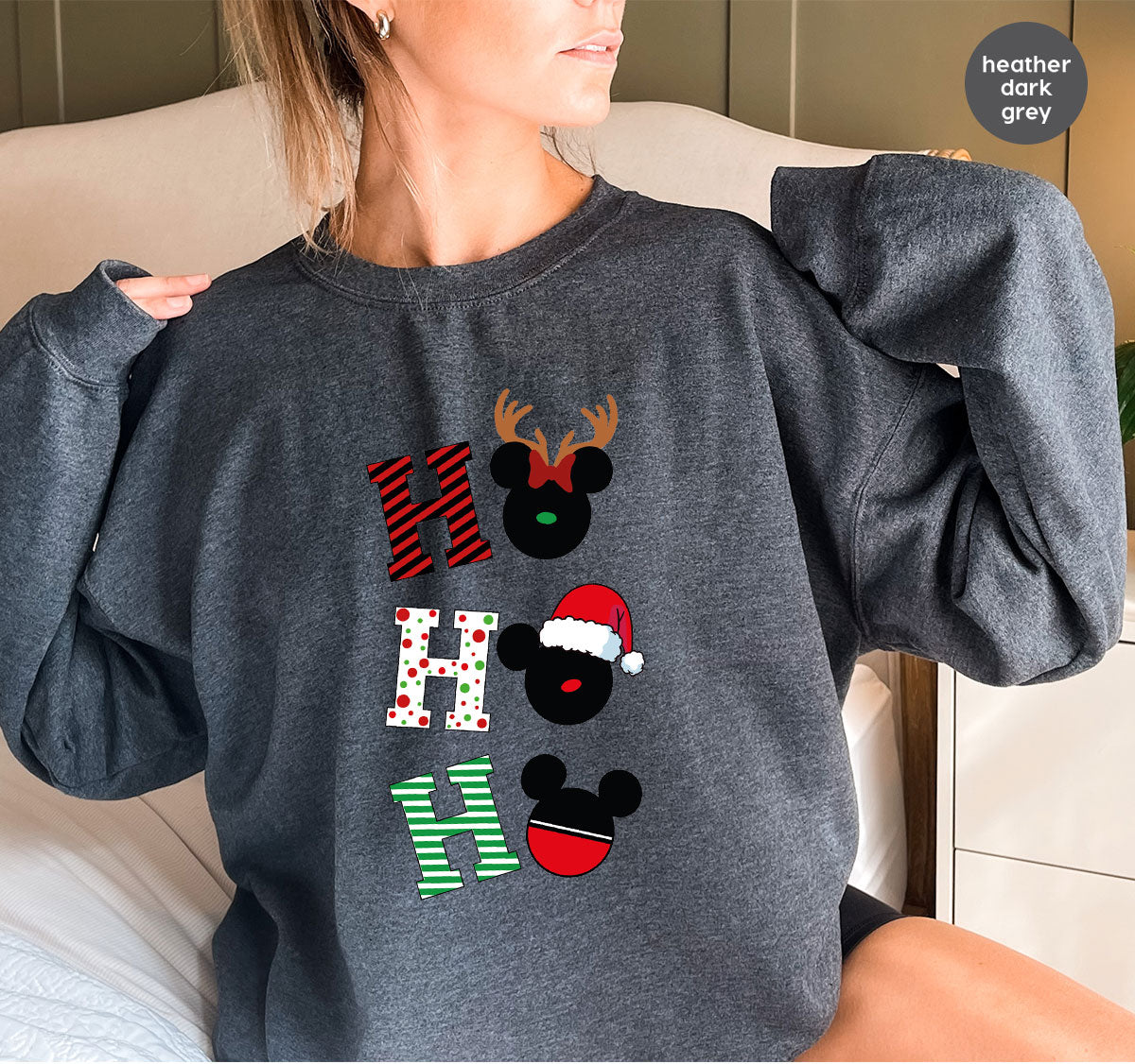 H For Christmas T-Shirt, Christmas Deer Shirt, Funny 2023 Christmas Tee For Family