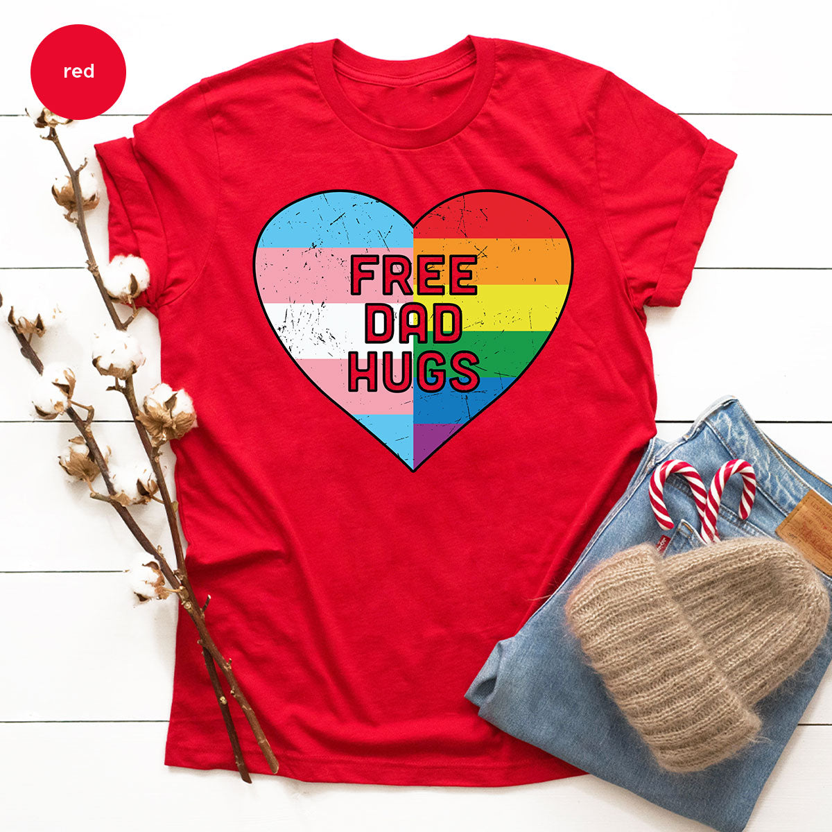 Free Dad Hugs Shirt, LGBT Shirt, LGBT Pride T-Shirt