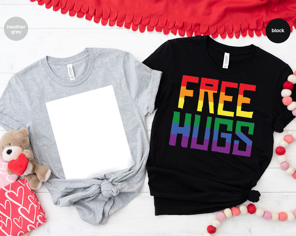 Cute LGBT Shirt, Free Hugs T-Shirt, Lovely Pride T-Shirt for LGBT