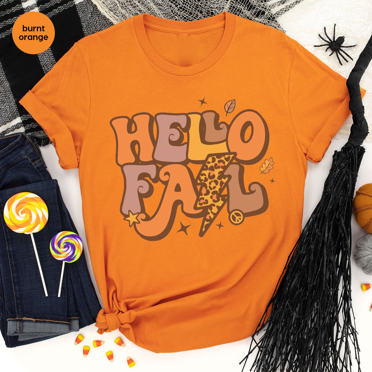 Hello Fall Shirt, Halloween Fall T-Shirt, Halloween 2022 Hoodie, Hello Halloween Long Sleeve Shirt