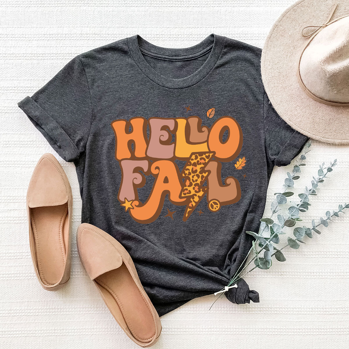 Hello Fall Shirt, Halloween Fall T-Shirt, Halloween 2022 Hoodie, Hello Halloween Long Sleeve Shirt