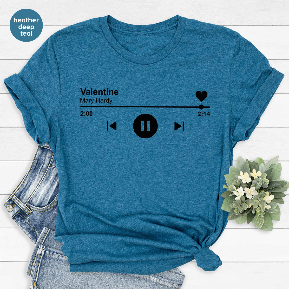 Valentine's Day Shirt, Play Music For Valentine's Shirt, Valentine's Day Playlist T-Shirt