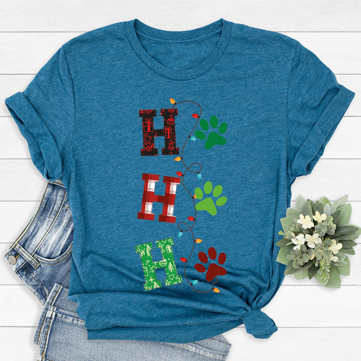 Christmas Cat Shirt, Santa Clause T-Shirt For Cat Mom, Pet Owner Christmas Tee, Dog Christmas Gift