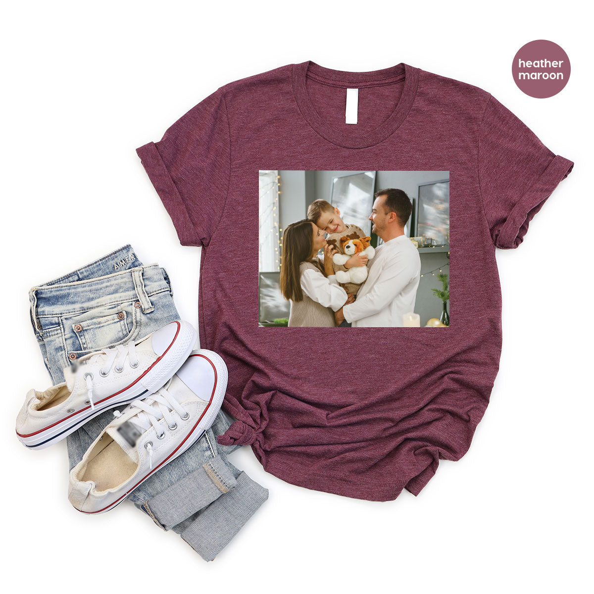 Custom Family T-Shirt, Customizable Photo Shirt, Baby Photo Tee, Family Custom Photo T-Shirt