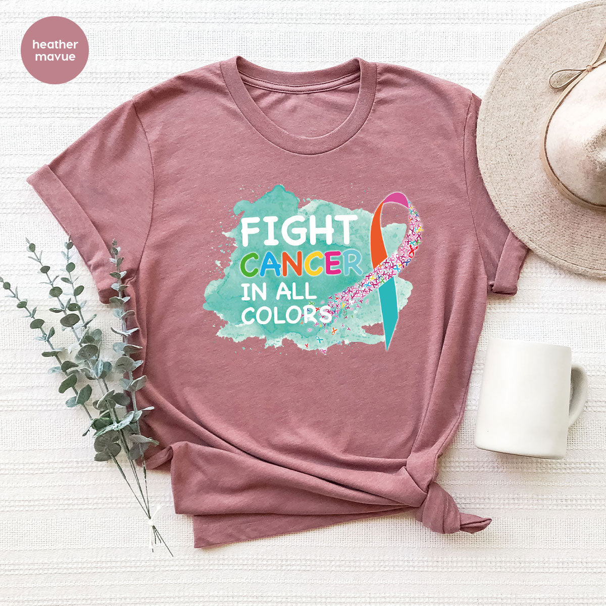 Fight Against Cancer Shirt, Cancer Warrior T-Shirt, Fight Cancer With All Colors Shirt