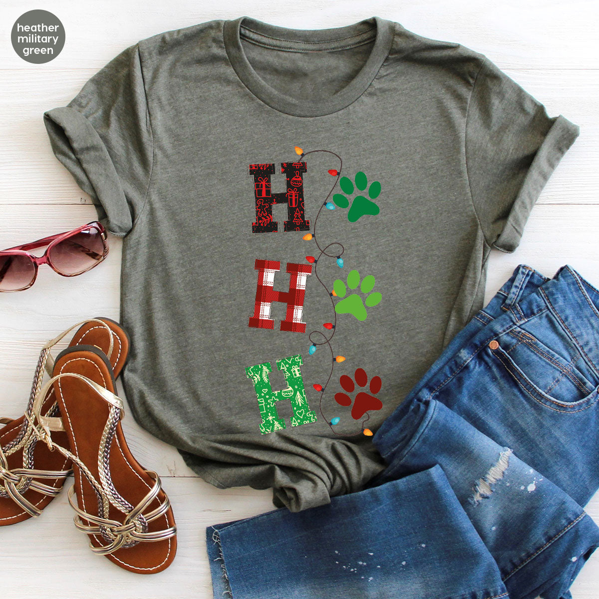 Christmas Cat Shirt, Santa Clause T-Shirt For Cat Mom, Pet Owner Christmas Tee, Dog Christmas Gift