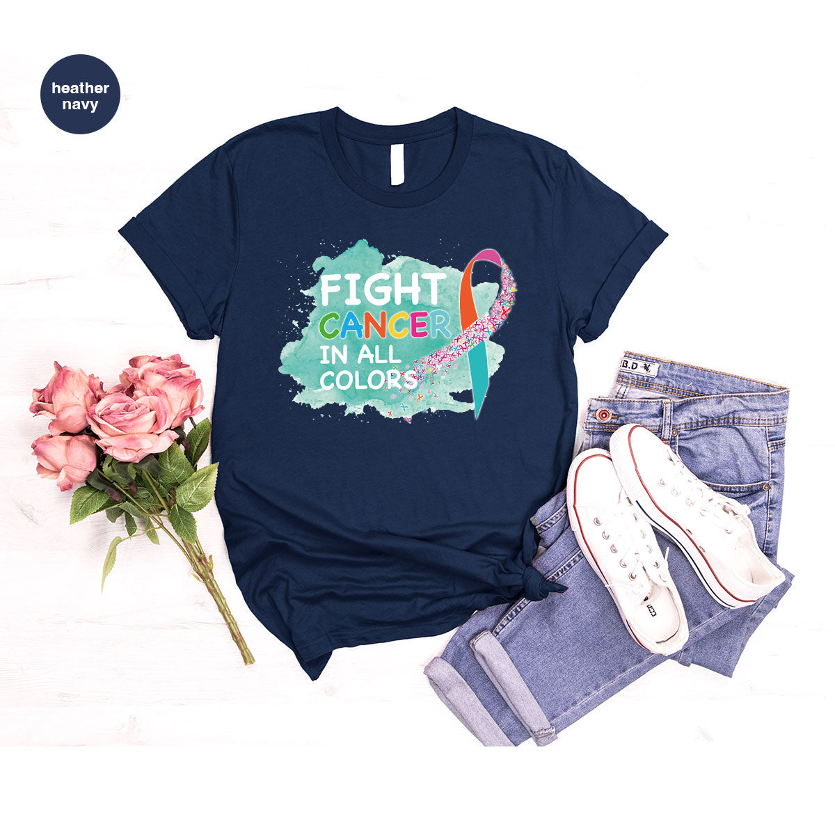 Fight Against Cancer Shirt, Cancer Warrior T-Shirt, Fight Cancer With All Colors Shirt