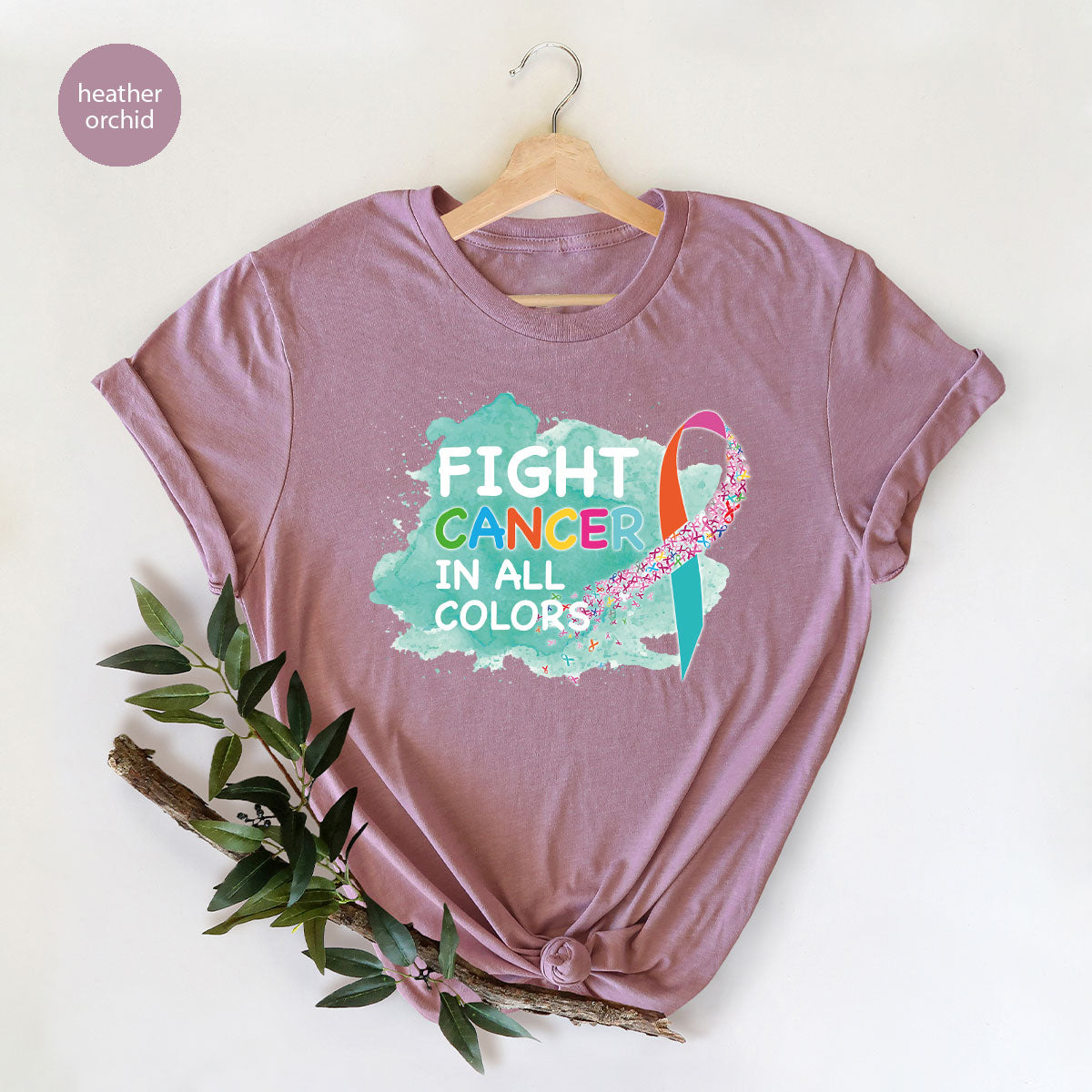 Fight Against Cancer Shirt, Cancer Warrior T-Shirt, Fight Cancer With All Colors Shirt
