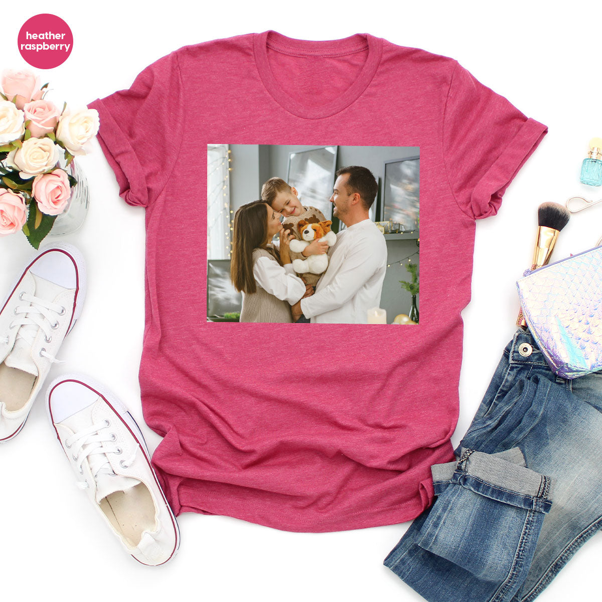 Custom Family T-Shirt, Customizable Photo Shirt, Baby Photo Tee, Family Custom Photo T-Shirt