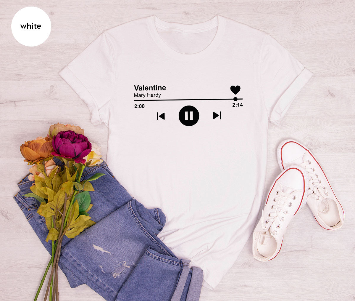 Valentine's Day Shirt, Play Music For Valentine's Shirt, Valentine's Day Playlist T-Shirt