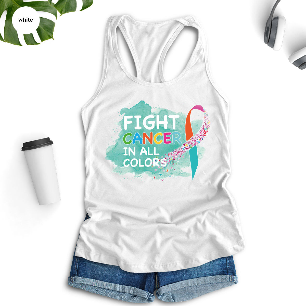 Fight Against Cancer Shirt, Cancer Warrior T-Shirt, Fight Cancer With All Colors Shirt