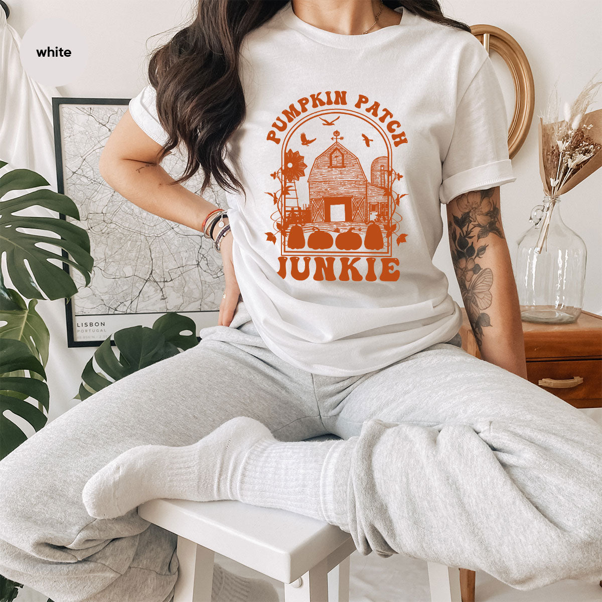Junkie T-Shirt, Gift T-Shirt For Halloween, Pumpkin Halloween Shirt