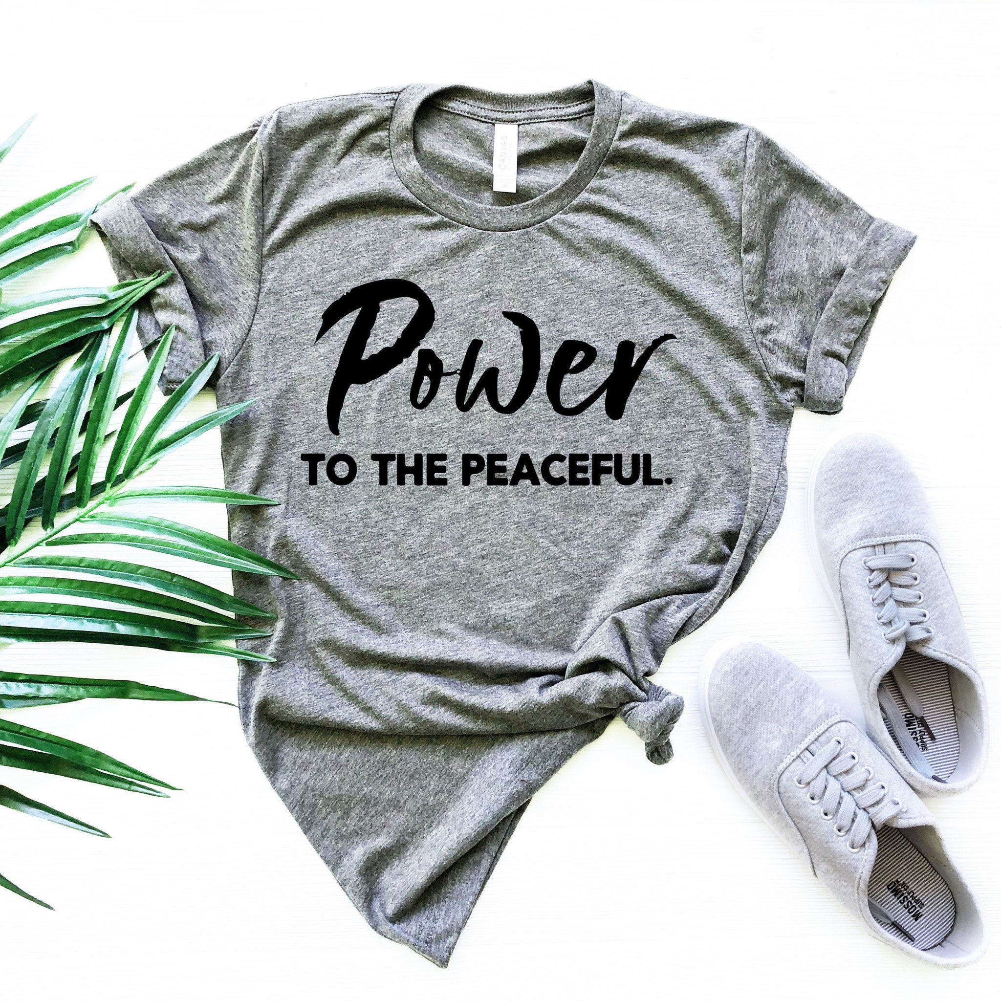 Power to the Peaceful, Christian Apparel, Christian Tees, Christian T-Shirts, Religious Clothing, Jesus Clothing, Faith, Motivational shirt - Fastdeliverytees.com