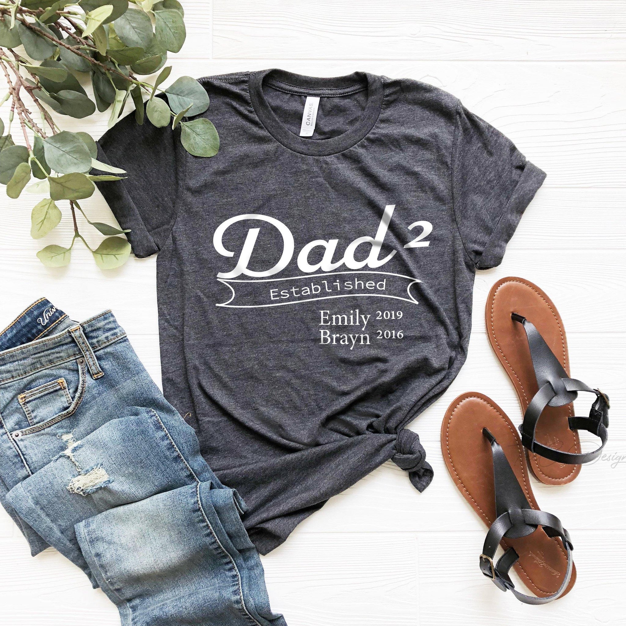 Dad Established Shirt with Custom Names, Dad gift shirts, Dad shirts from daughter, Funny Shirt for dad, Dad Birthday,Customizable dad shirt - Fastdeliverytees.com