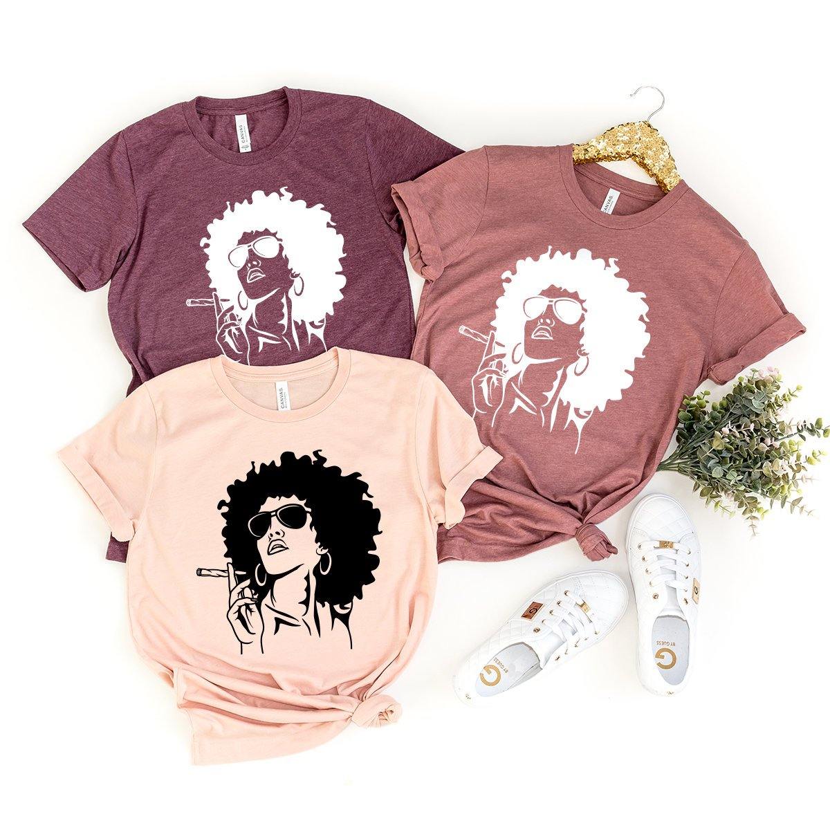Afro Girl Shirt, Weeding Shirt,, Weeding Tee, Funny Weeding Shirt, Marijuana Girl Shirt, Stoner Shirt, Black women weed shirt - Fastdeliverytees.com