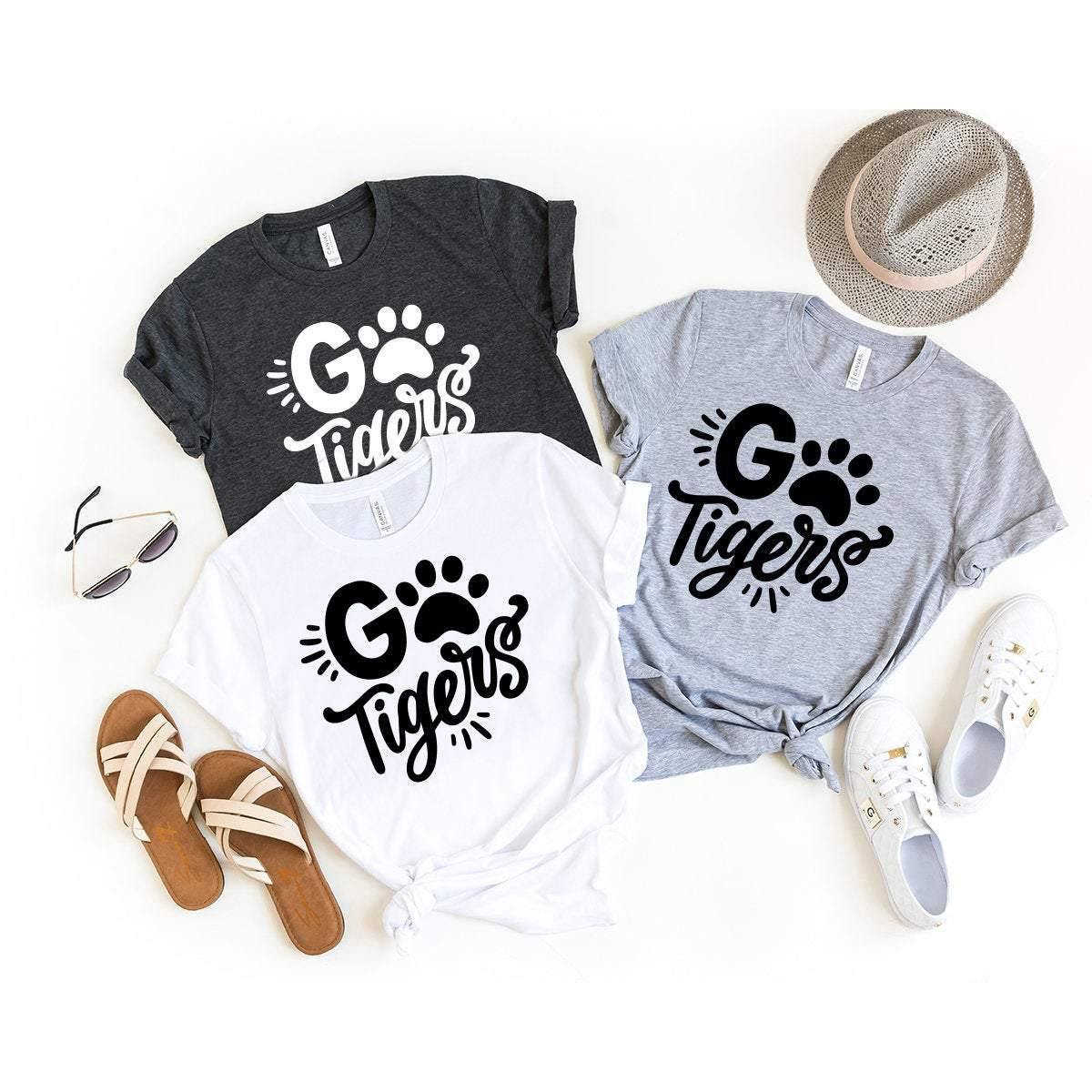 Football Go Tigers T-Shirt, Funny Tigers Shirt, Tigers School Spirit Shirt, Clemson Tigers Go Tigers Shirt, Tiger Graphic Tee - Fastdeliverytees.com