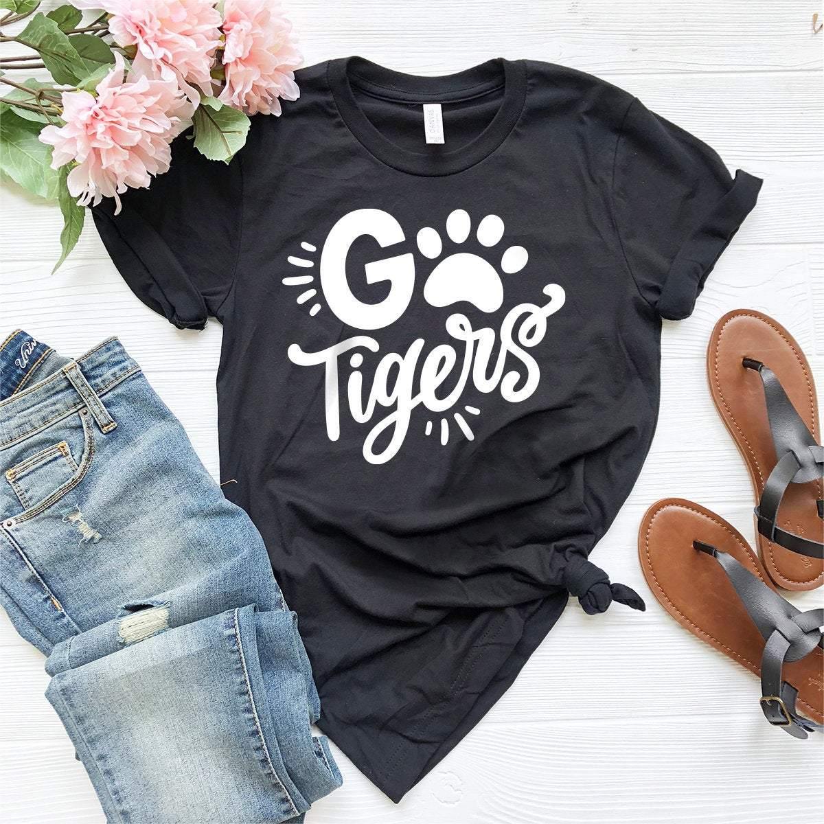 Football Go Tigers T-Shirt, Funny Tigers Shirt, Tigers School Spirit Shirt, Clemson Tigers Go Tigers Shirt, Tiger Graphic Tee - Fastdeliverytees.com