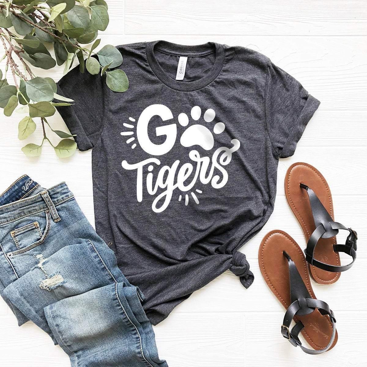 Football Go Tigers T-Shirt, Funny Tigers Shirt, Tigers School Spirit Shirt, Clemson Tigers Go Tigers Shirt, Tiger Graphic Tee - Fastdeliverytees.com