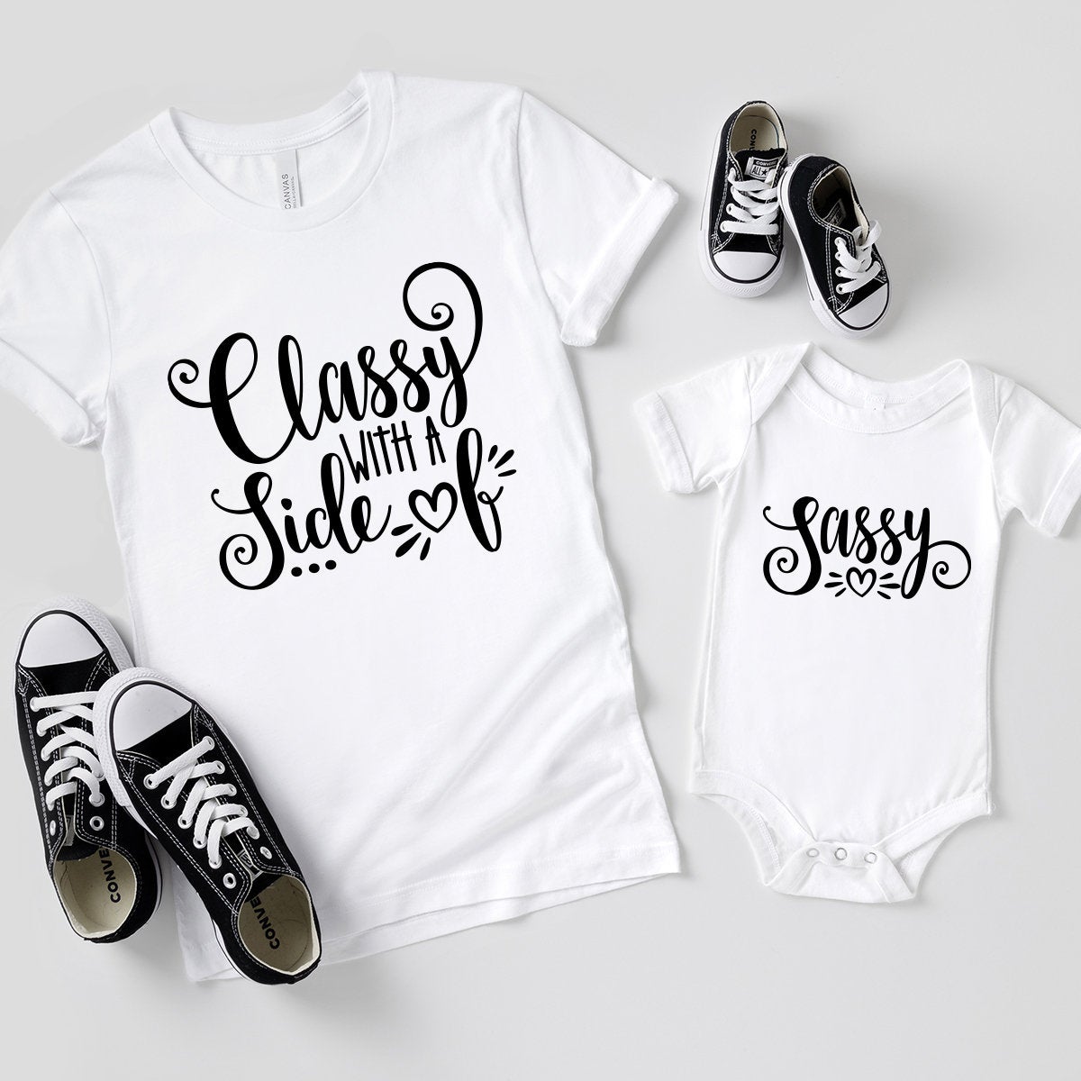 Sassy TShirt, Mama Girl Shirt, Matching Mom And Baby Tee, Classy With A Side Of Sassy, Mama Shirt, Mommy And Me Shirt, Mother Daugther Shirt - Fastdeliverytees.com