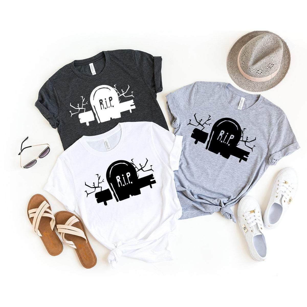 R.I.P Halloween T-Shirt, Funny RIP Halloween Shirt, Scary Halloween Shirt, Halloween Tee, Scary Tombstone Shirt, Scoopy Creepy Tombstone Tee - Fastdeliverytees.com