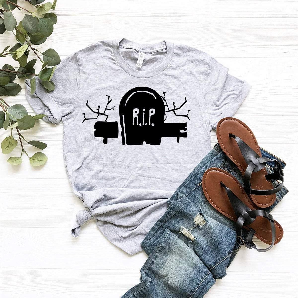 R.I.P Halloween T-Shirt, Funny RIP Halloween Shirt, Scary Halloween Shirt, Halloween Tee, Scary Tombstone Shirt, Scoopy Creepy Tombstone Tee - Fastdeliverytees.com