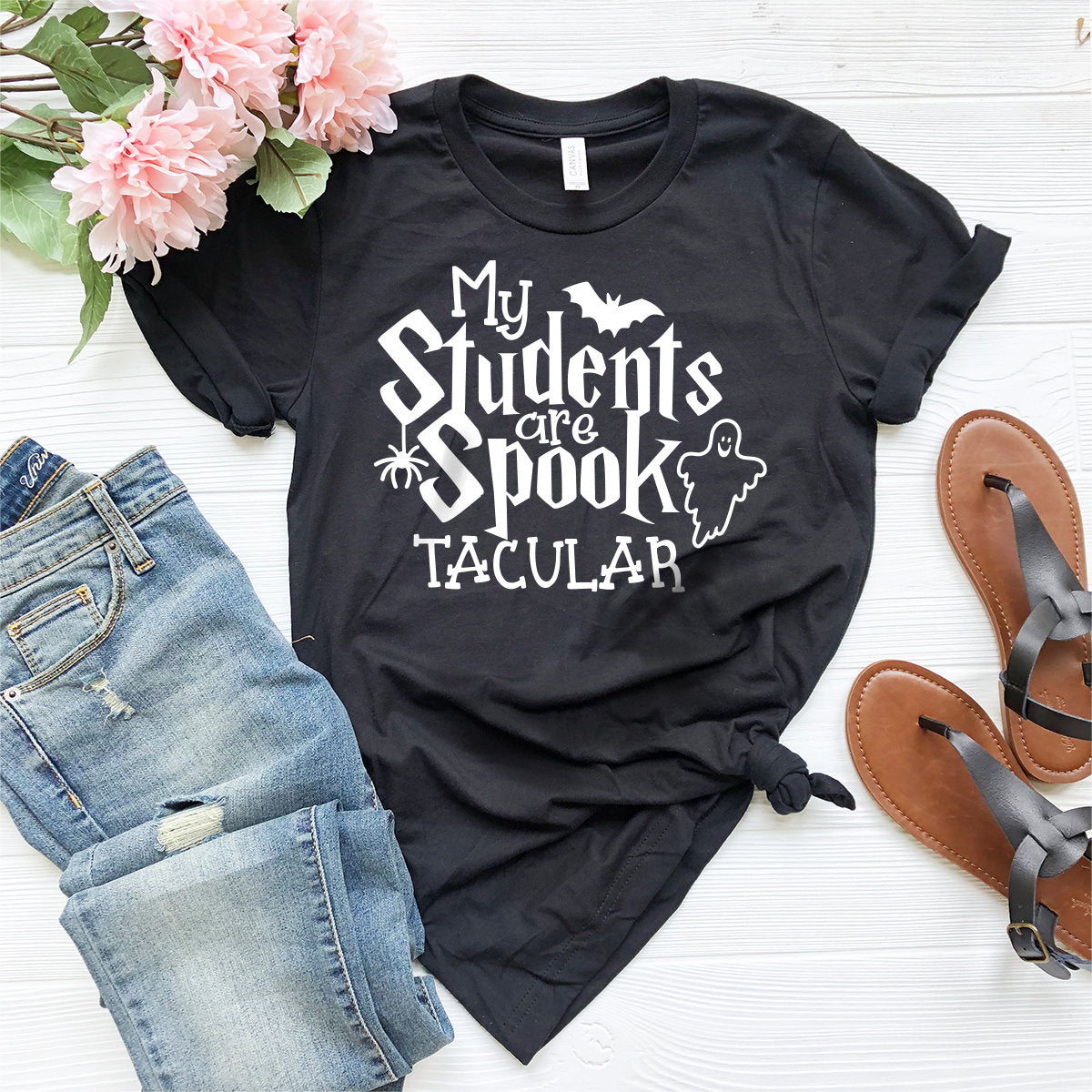 Halloween Teacher Shirt, School Halloween Party, Teacher Gift, Halloweeen Shirt, My Student Are Spook Tacular Shirt, Fall Teacher T-Shirt - Fastdeliverytees.com