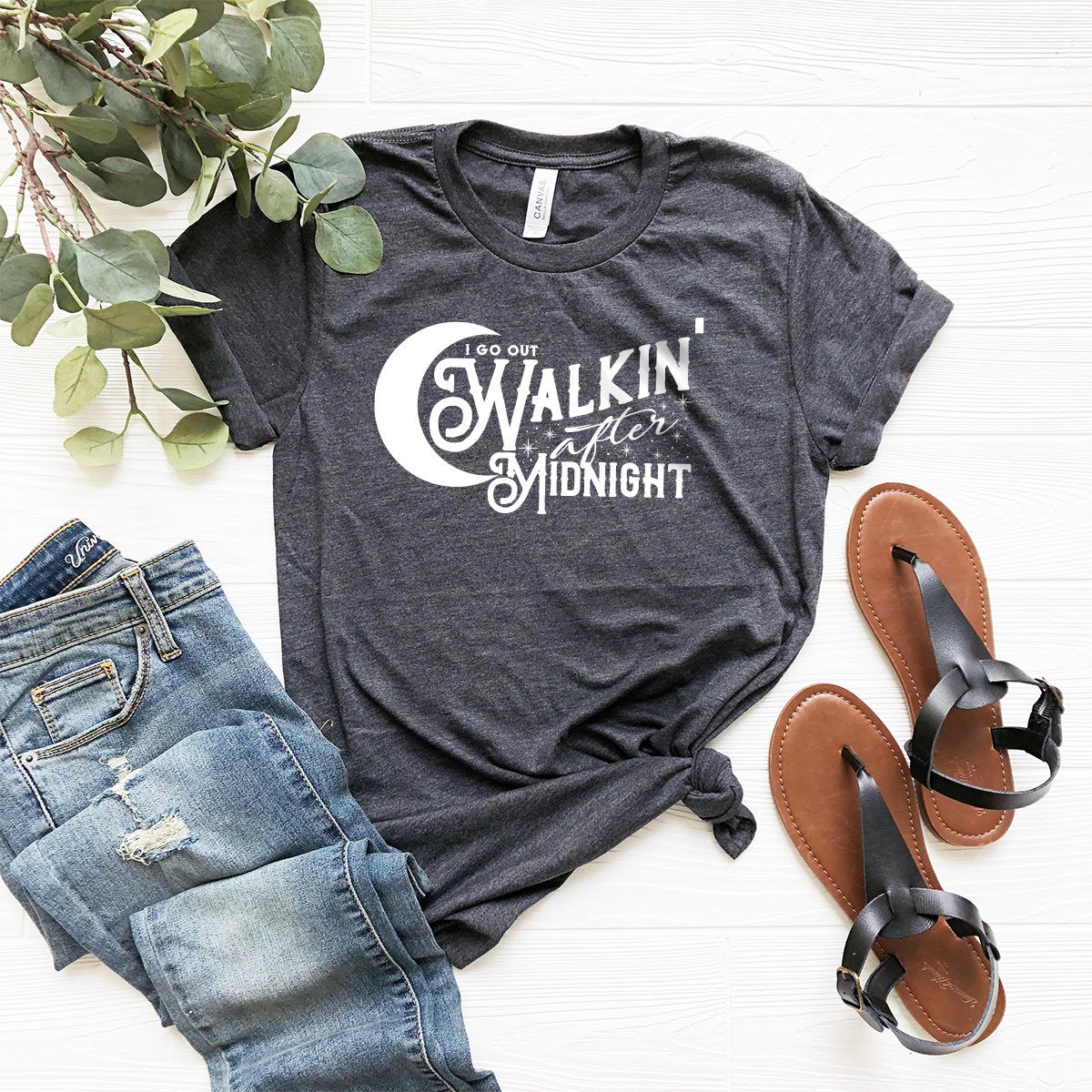 Walking After Midnight Shirt, Country Music Tshirt,  Funny Quotes Shirt, Midnight Graphic Tee - Fastdeliverytees.com