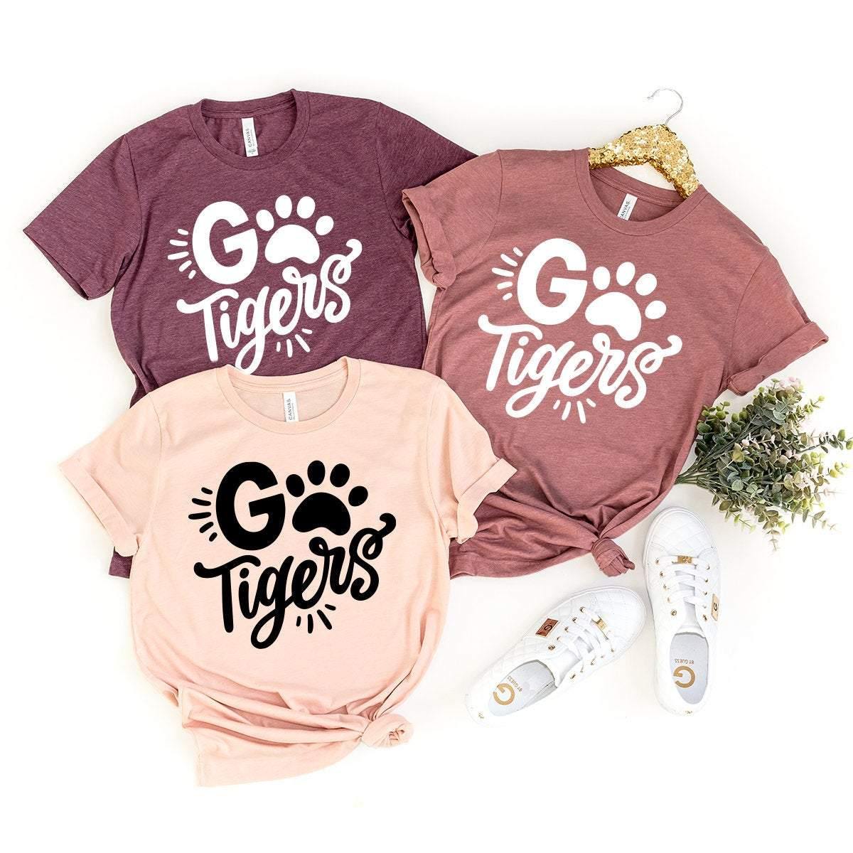 Football Go Tigers T-Shirt, Funny Tigers Shirt, Tigers School Spirit Shirt, Clemson Tigers Go Tigers Shirt, Tiger Graphic Tee - Fastdeliverytees.com