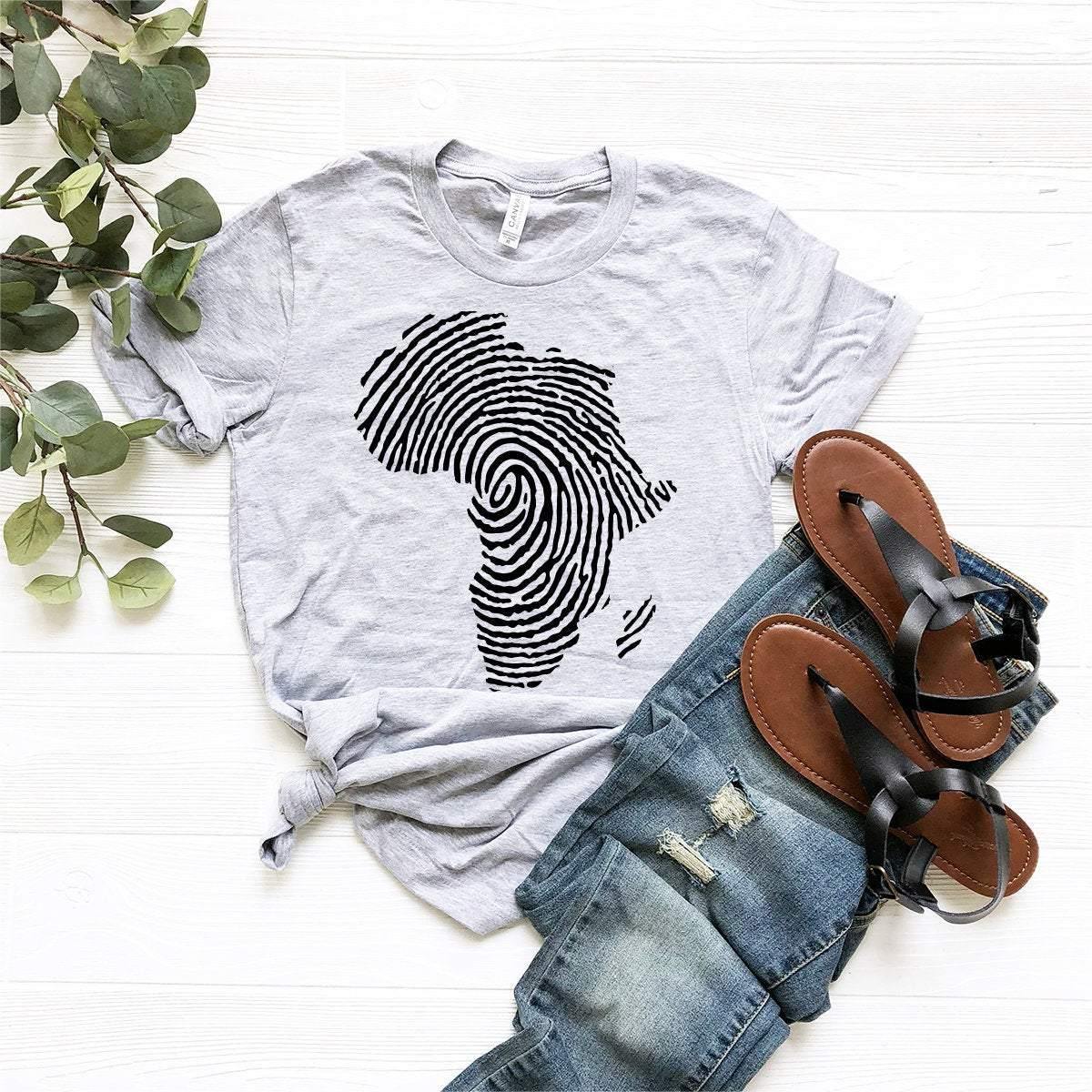 Africa Finger Print Shirt, Black Power T-Shirt, African Shirt, Black History Shirt, Equal Rights Shirt, Black Pride Tee, Map Of Africa - Fastdeliverytees.com