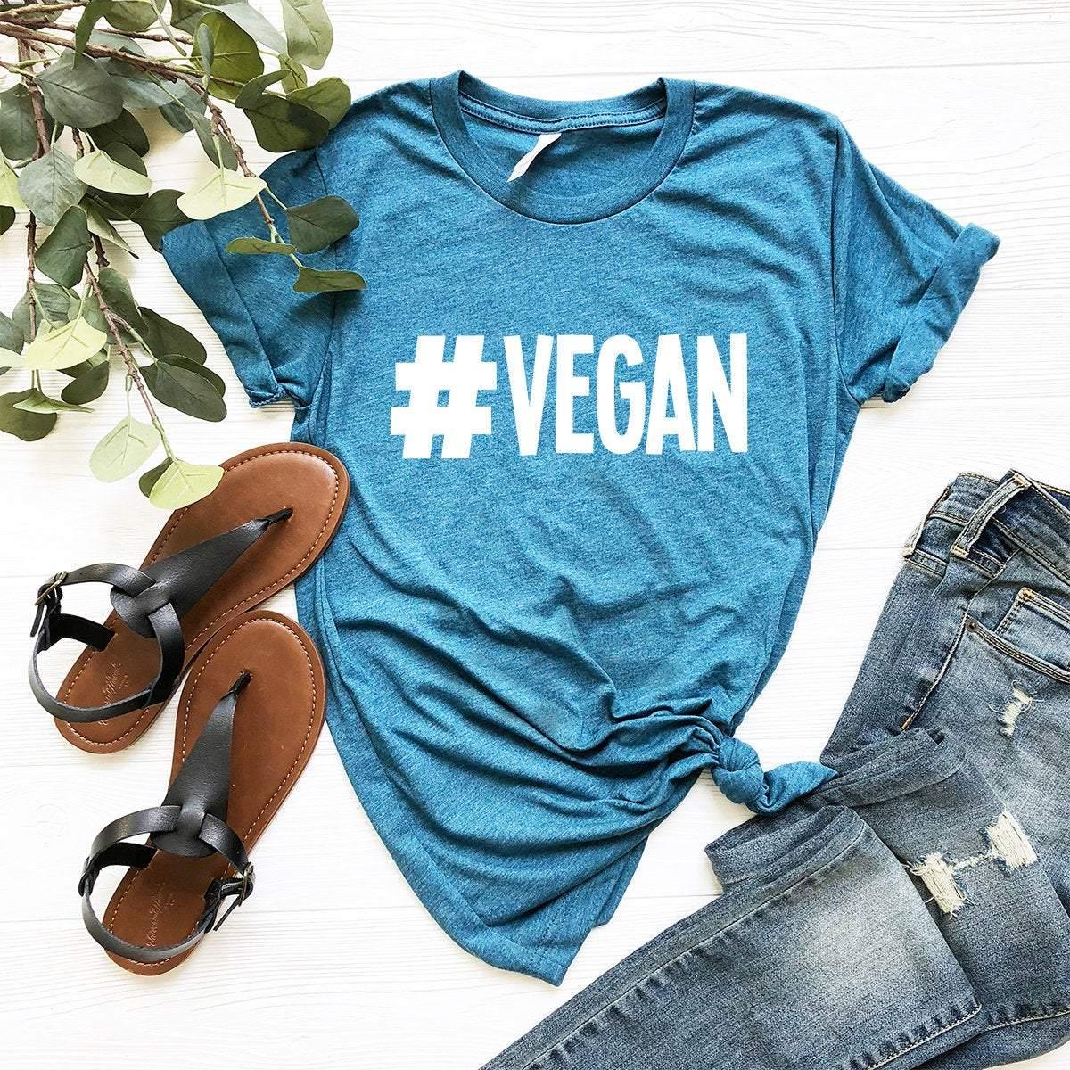 Vegan Shirt, Hashtag Vegan T-shirt, Animal Lover Tshirt, Gift For Vegans, Plant Based Tee, Vegetarian Shirt, Vegetarian Gift, Vegetarian Tee - Fastdeliverytees.com