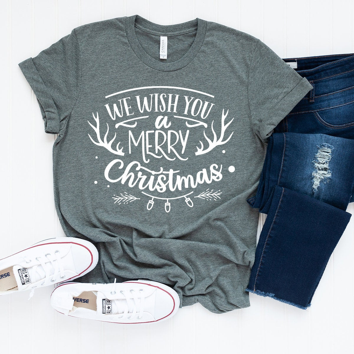 We Wish You A Merry Christmas T-Shirt, Merry Christmas Tshirt, Christmas Party Tee, Christmas Graphic Tee, Christmas Family Shirts - Fastdeliverytees.com