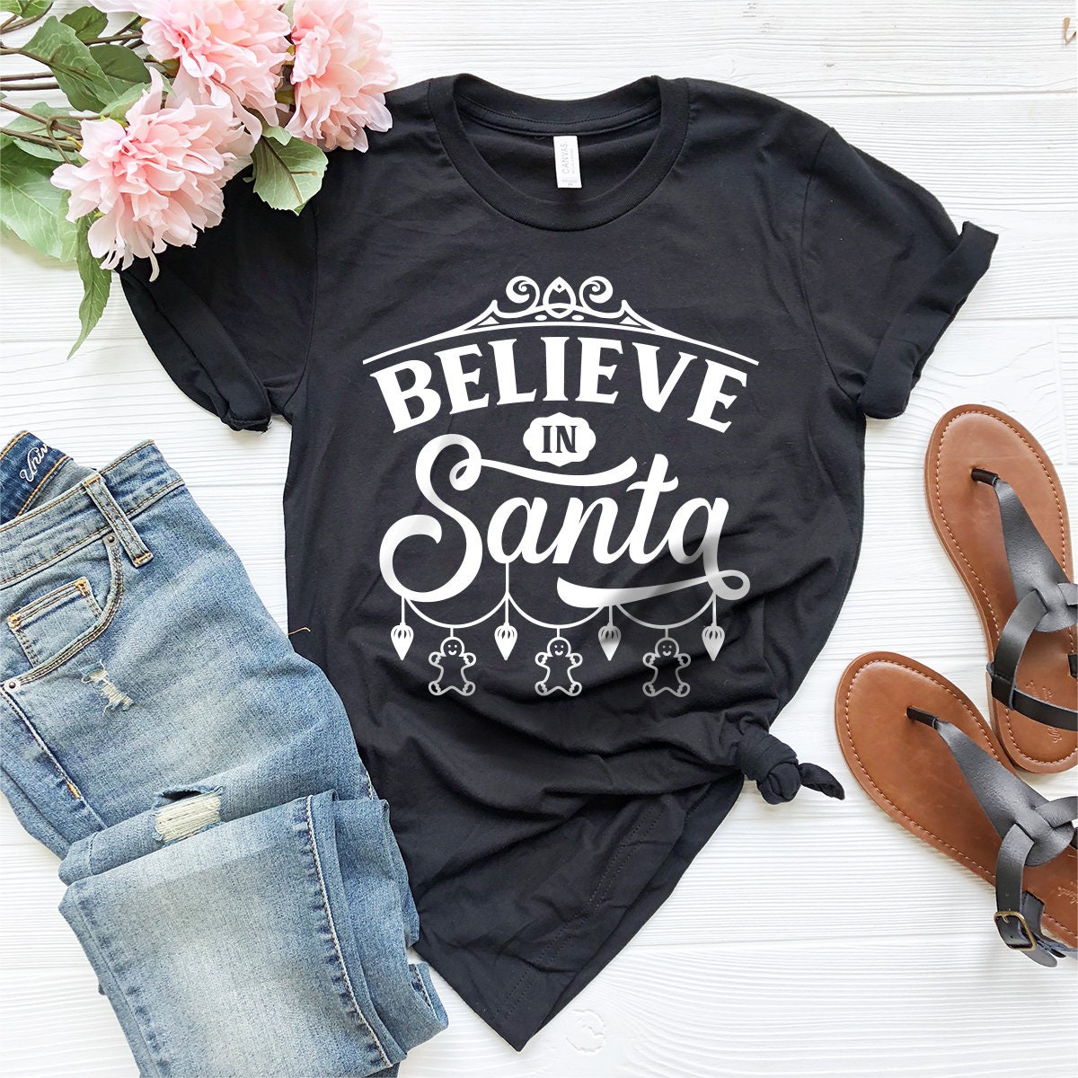 Believe In Santa T-Shirt, Christmas Gift Shirt, Funny Christmas Shirt, Santa Gift Shirt, Funny Santa Shirt, Christmas Fest Shirt, Winter Tee - Fastdeliverytees.com