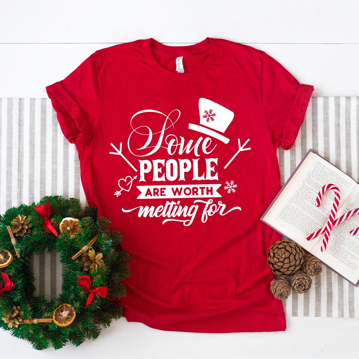 Some People Are Worth Melting For shirt, Sarcastic Christmas Tshirt, Funny Party Shirt, Chrtismas Graphic Shirt, Cute Winter Shirt - Fastdeliverytees.com