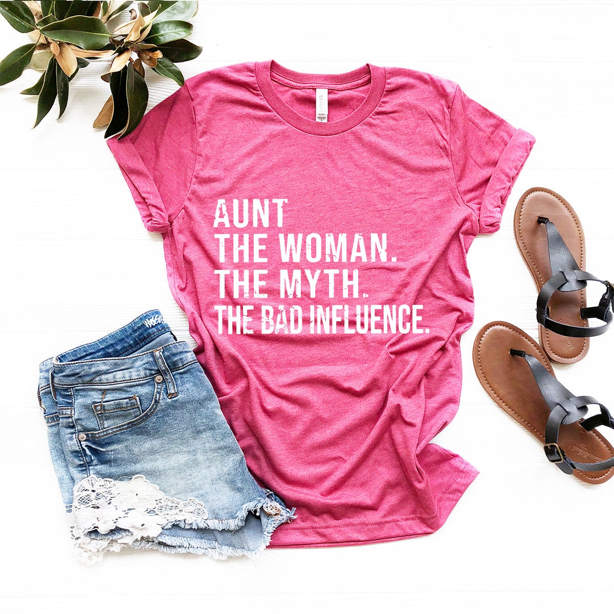Funny Aunt Shirt, Aunt T shirt, Best Auntie Ever Tee, Auntie Tee,Aunt Gift,Gift For Aunt, Aunt The Women The Myth The Bad Influence Shirt - Fastdeliverytees.com