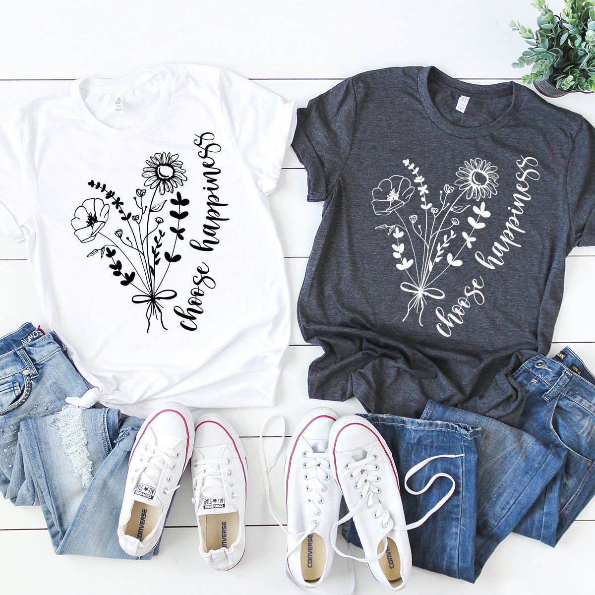 Choose Happiness T-Shirt, Flower Girls Shirt, Wildflower Shirt, Boho Shirt, Positive Shirt, Inspirational Shirt, Happy Shirt - Fastdeliverytees.com