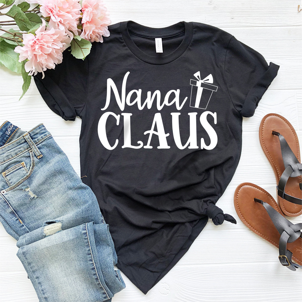 Nana Claus Tee, Nana Gift Shirt, Grandma Christmas Tee, Christmas Gigi Tee, Christmas Shirt, Winter Shirt, Funny Christmas Tee - Fastdeliverytees.com