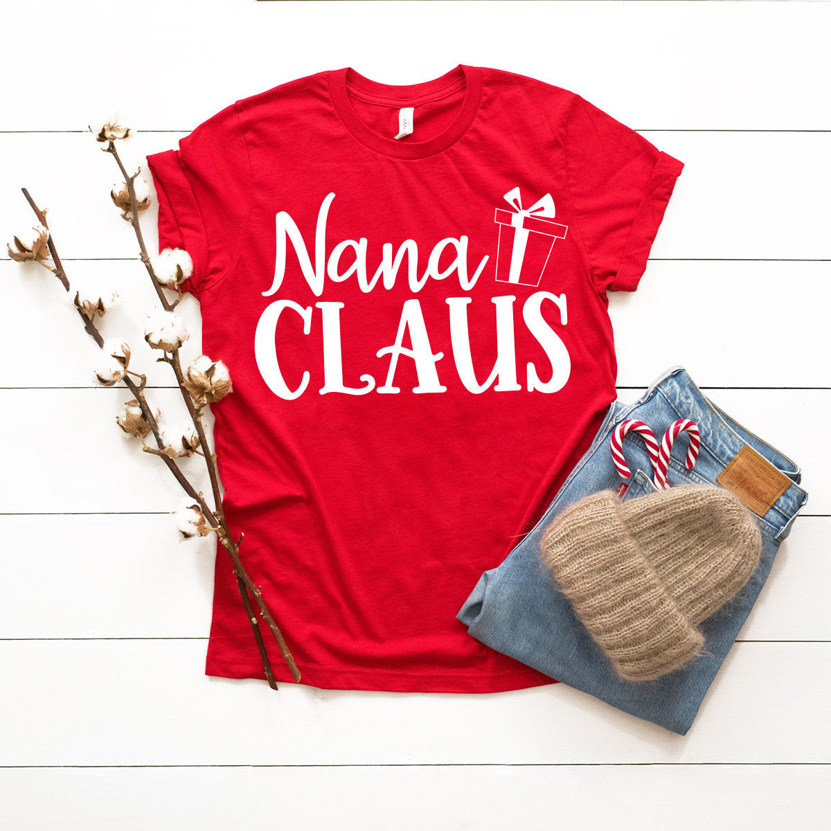 Nana Claus Tee, Nana Gift Shirt, Grandma Christmas Tee, Christmas Gigi Tee, Christmas Shirt, Winter Shirt, Funny Christmas Tee - Fastdeliverytees.com