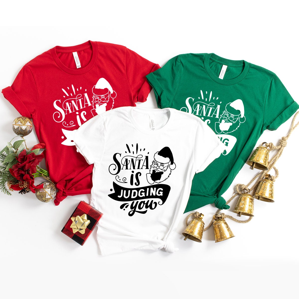 Santa Is Judging You Shirt, Santa Shirt, Ugly Sweaters, Merry Christmas Shirt, Christmas Gift Shirt, Holiday Shirt, Christmas Gift Tshirt - Fastdeliverytees.com