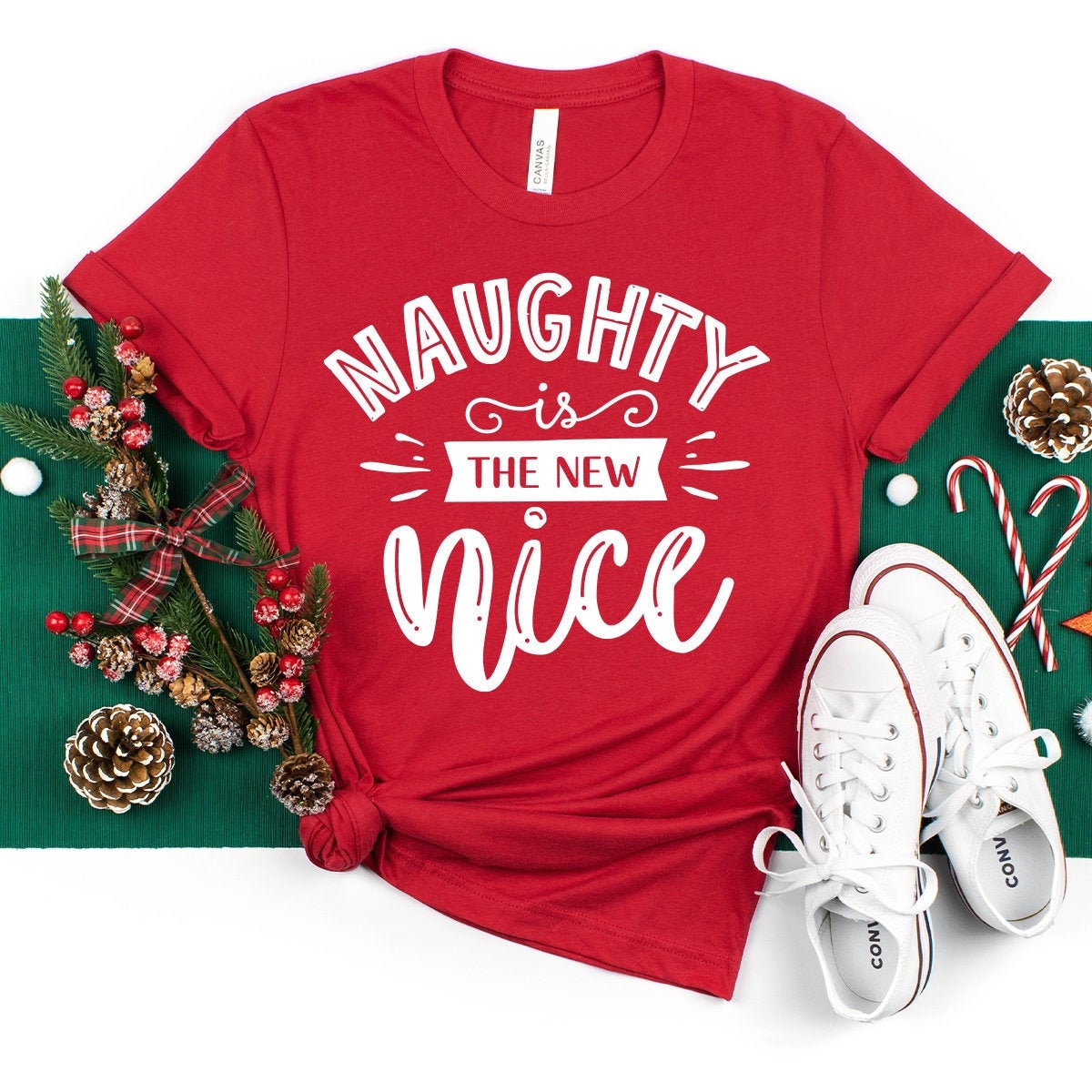 Christmas T-Shirt, Naughty Christmas Shirt, Christmas Holiday Shirt, Holiday Gift Shirt, Christmas Party Shirt, Naughty Is The New Nice Tee - Fastdeliverytees.com